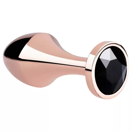 Rosy Gold - anální kolík - černý kámen - rosegold