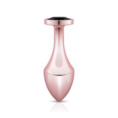 Rosy Gold Anální Kolík - černý kámen (rosegold)