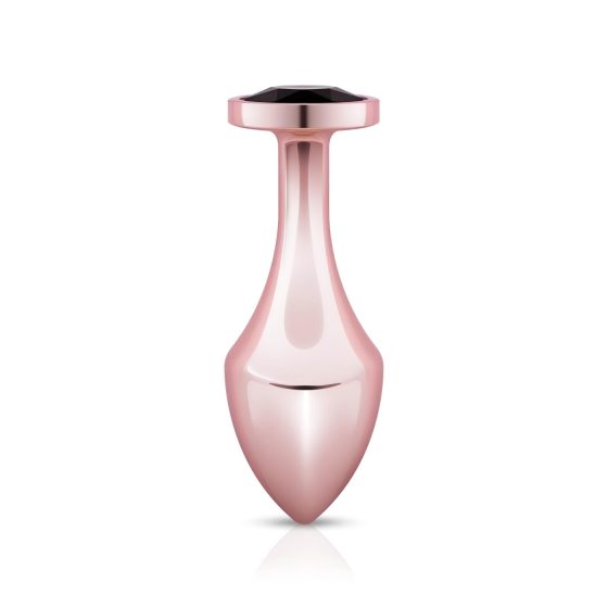 Rosy Gold Anální Kolík - černý kámen (rosegold)