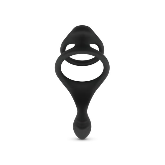 Easytoys Potešení kroužek - pružný erekční a varlatový kroužek (černý)