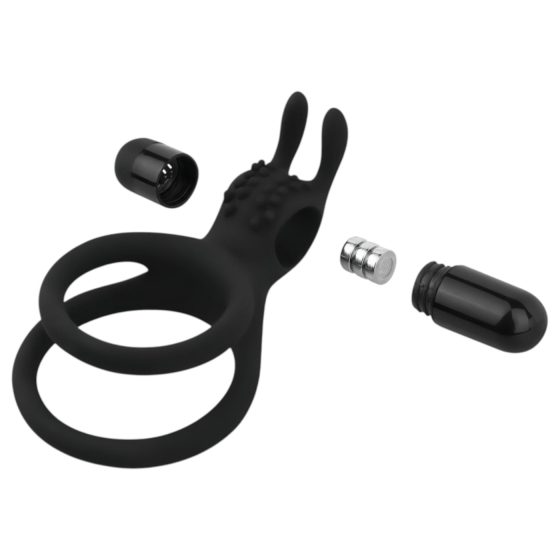 Easytoys - vibrační kroužek na penis a varlata - černý