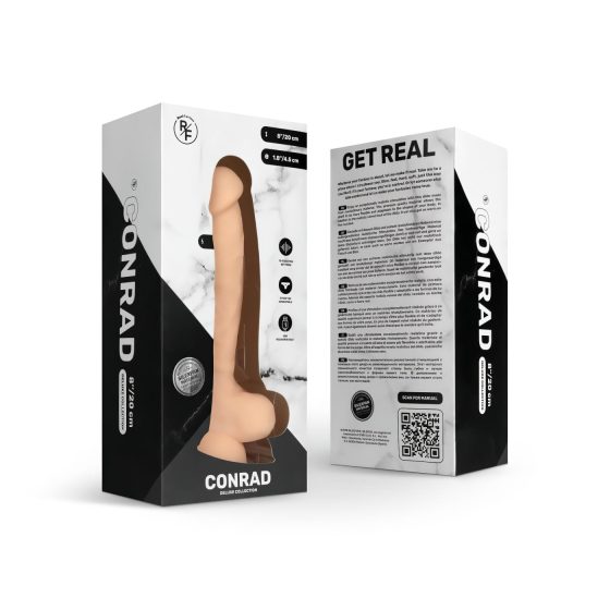 Real Fantasy Conrad – přísavkový vibrátor – 20 cm (přírodní)