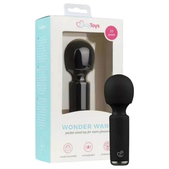 Easytoys - mini masážní vibrátor - dobíjecí - černý