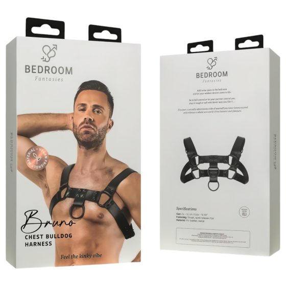 Ložnicové fantazie Bruno - tělový postroj (černý) - S-XL