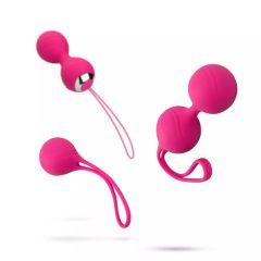   Easytoys LoveBalls - sada vibračních venušiných kuličiek - 3 kusy (růžové)