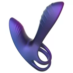   Hueman Infinity Ignite - vibrační erekční kroužek na penis a varlata - fialový