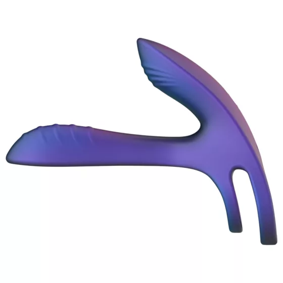 Hueman Infinity Ignite - vibrační erekční kroužek na penis a varlata - fialový