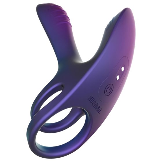 Hueman Infinity Ignite - vibrační erekční kroužek na penis a varlata (fialový)