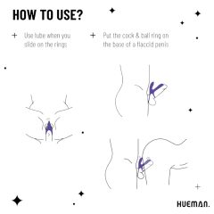   Hueman Infinity Ignite - vibrační erekční kroužek na penis a varlata (fialový)