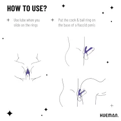   Hueman Infinity Ignite - vibrační erekční kroužek na penis a varlata - fialový