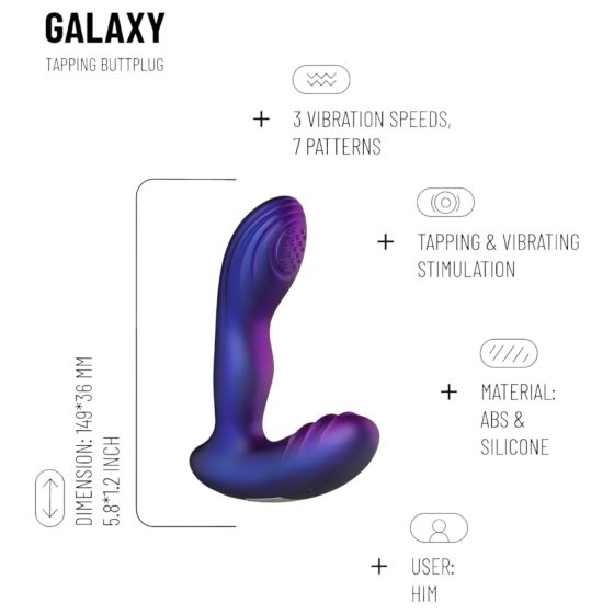 Hueman Galaxy - pulzující anální vibrátor (fialová)