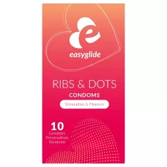 EasyGlide - kondom s žebrováním a výstupky - 10 ks
