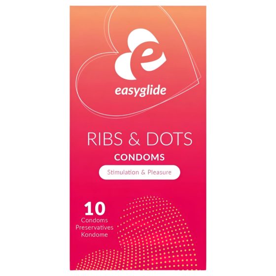 EasyGlide Žebrované a Tečkované - kondomy (10 ks)
