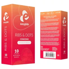 EasyGlide - kondom s žebrováním a výstupky - 10 ks