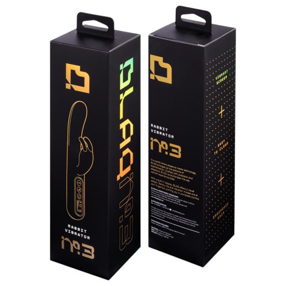 BLAQ - digitální, králičí vibrátor s klitorálním ramenem (černý)