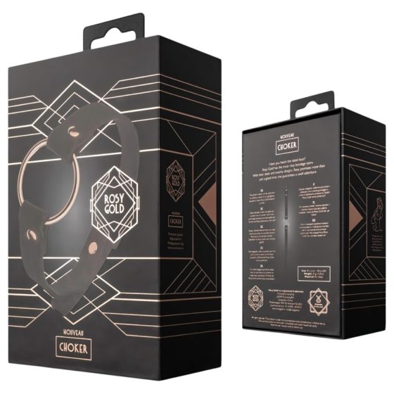 Rosy Gold - obojek na krk - černá/rose gold