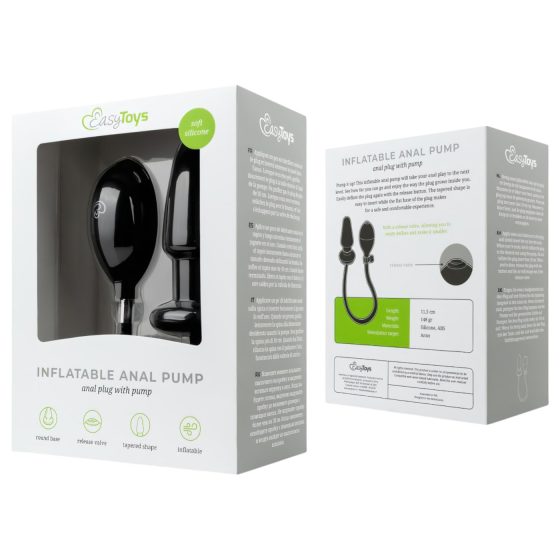 EasyToys - nafukovací anální kolík (černý)