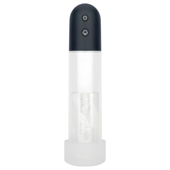 Boners - automatická pumpa na penis masturbátor (průhledná-černá)
