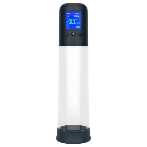 Boners - automatická LCD pumpa na penis (průhledná-černá)