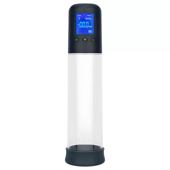 Boners - automatická vakuová pumpa na penis - LCD displej - průhledná/černá