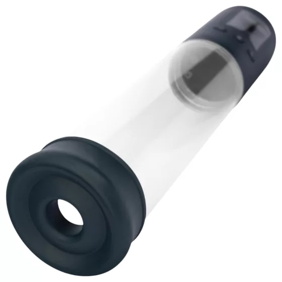 Boners - automatická vakuová pumpa na penis - LCD displej - průhledná/černá