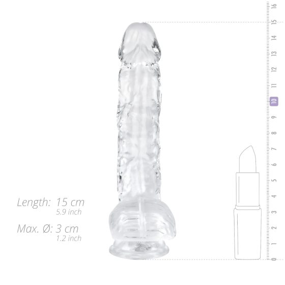 EasyToys - dildo s varlaty - 13,5 cm (průhledný)