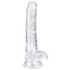 EasyToys - dildo s varlaty - 17 cm (průhledné)