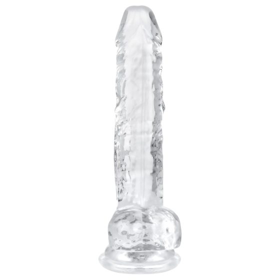 EasyToys - dildo s varlaty - 17 cm (průhledné)