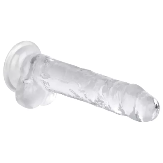 EasyToys - dildo s varlaty - 17 cm - transparentní