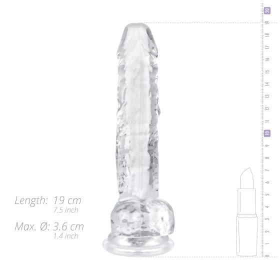 EasyToys - dildo s varlaty - 17 cm (průhledné)