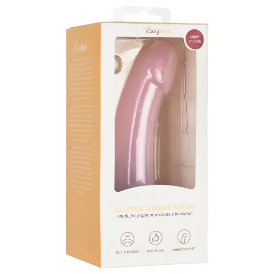 EasyToys Mermaid - třpytivý dildo - 15 cm (růžové)