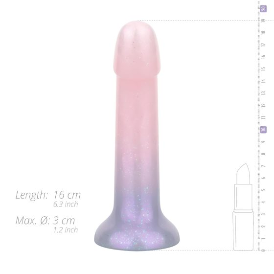 EasyToys Mermaid - třpytivý dildo - 15 cm (růžový)