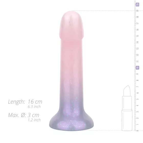 EasyToys Mermaid - třpytivý dildo - 15 cm (růžové)