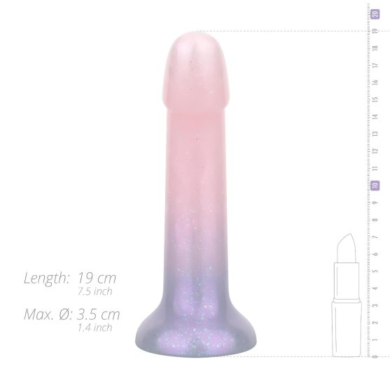 EasyToys Mermaid - třpytivý dildo - 19cm (růžový)