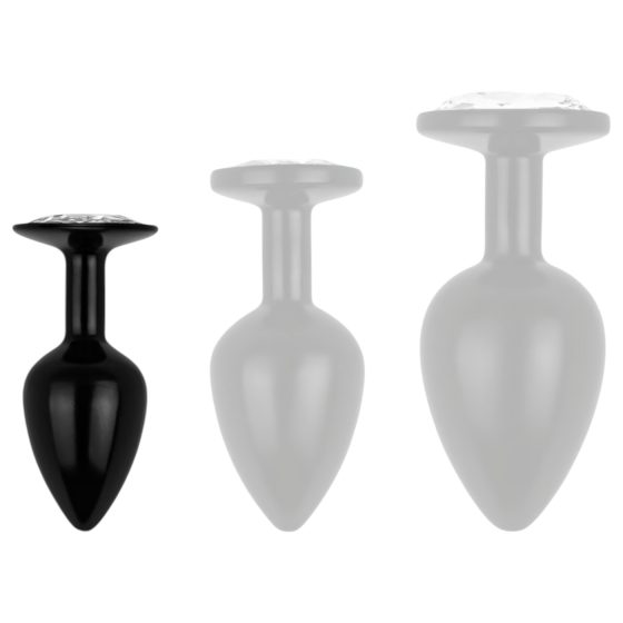 / Easytoys Anal Collection - anální kolík s kamínkem - S (černý)