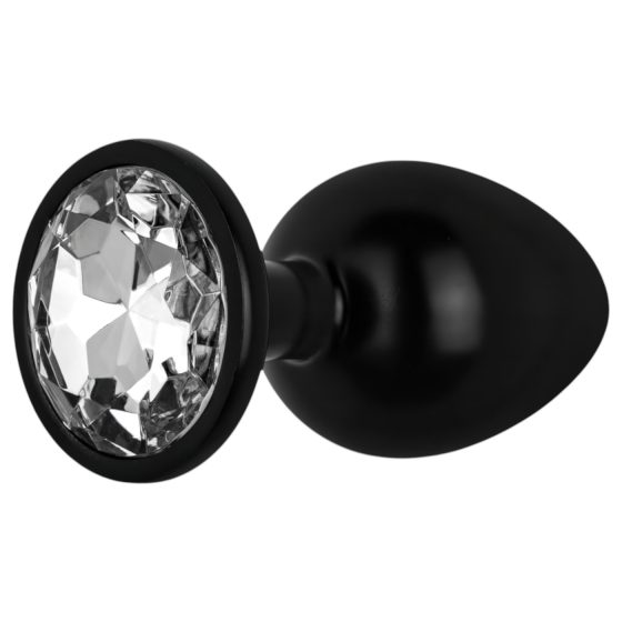 / Easytoys Anal Collection - kovový anální kolík s kamenem - M (černý)