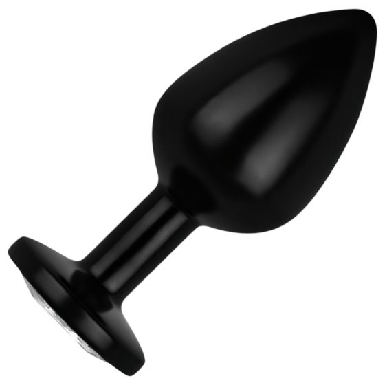 / Easytoys Anal Collection - kovový anální kolík s kamenem - M (černý)