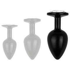 Kolekce Easytoys - anální kolík s kamínkem - L (černý)