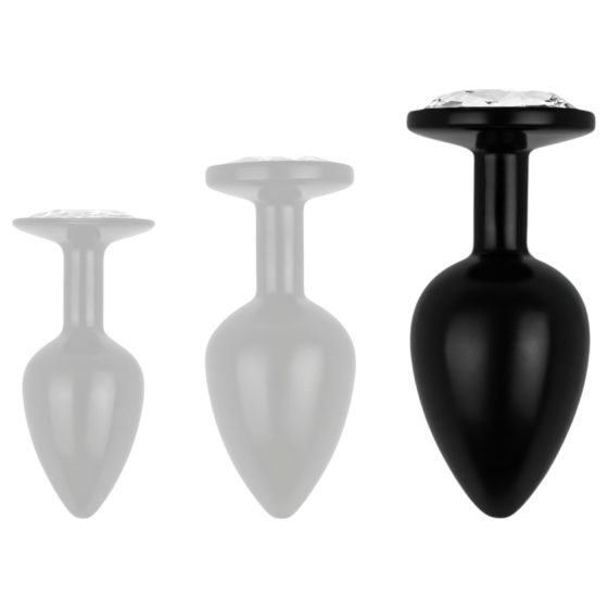 Kolekce Easytoys - anální kolík s kamínkem - L (černý)