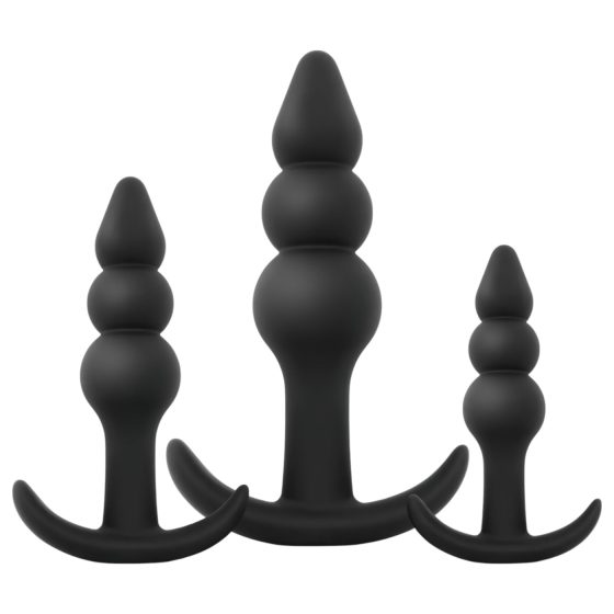 EasyToys - sada análních kolíčků s kuličkami - 3 kusy (černé)