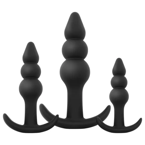 EasyToys - anální kolík set - sada 3 kusů - černý