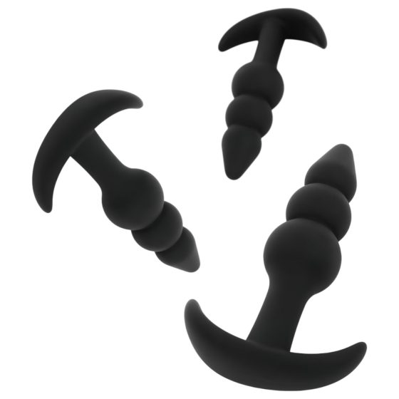 EasyToys - sada análních kolíčků s kuličkami - 3 kusy (černé)