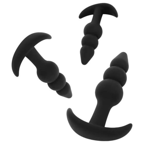 EasyToys - anální kolík set - sada 3 kusů - černý
