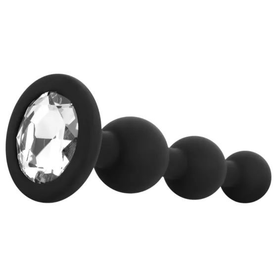 EasyToys - anální kolík s korálky - černý
