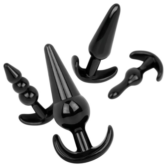 EasyToys - anální kolíková sada - 4 kusy (černá)