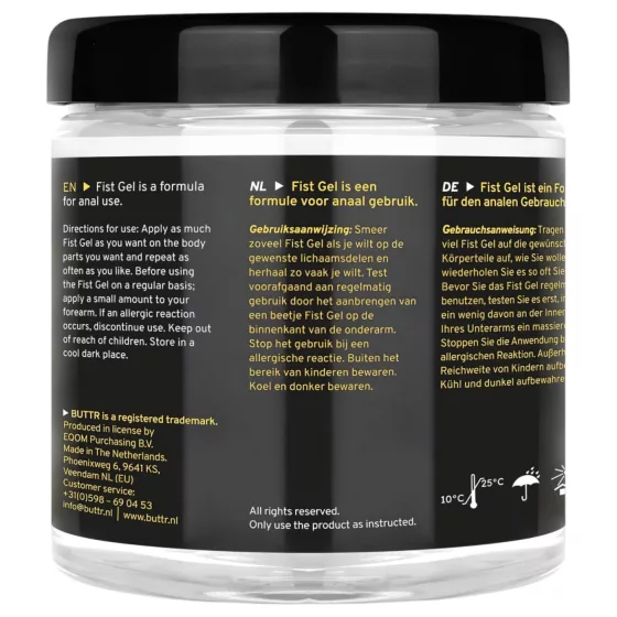 BUTTR - fisting gel - nelepivý - 500 ml
