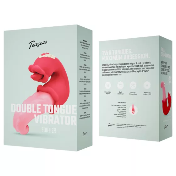 Teazers - duální vibrátor s dvojitým jazýčkem - silikon růžový