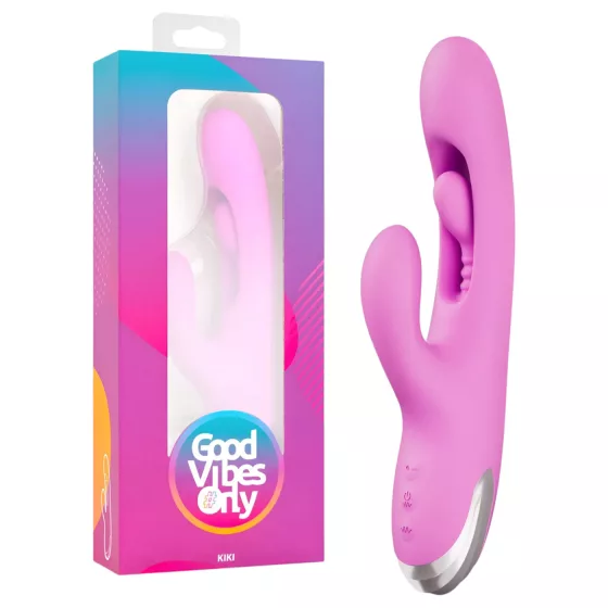 Good Vibes Only - vibrátor s páčkovým klitorálním stimulátorem s pohyblivým prstem (fialový)