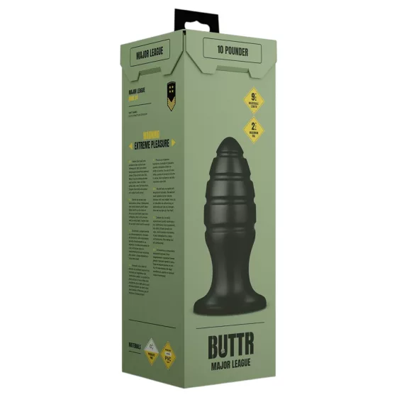 BUTTR Aftershock - obří anální plug (černý) - 23 cm