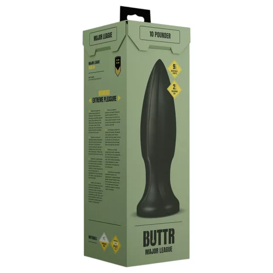 BUTTR Huge Explosive II - obří anální kolík (černý) - 29 cm